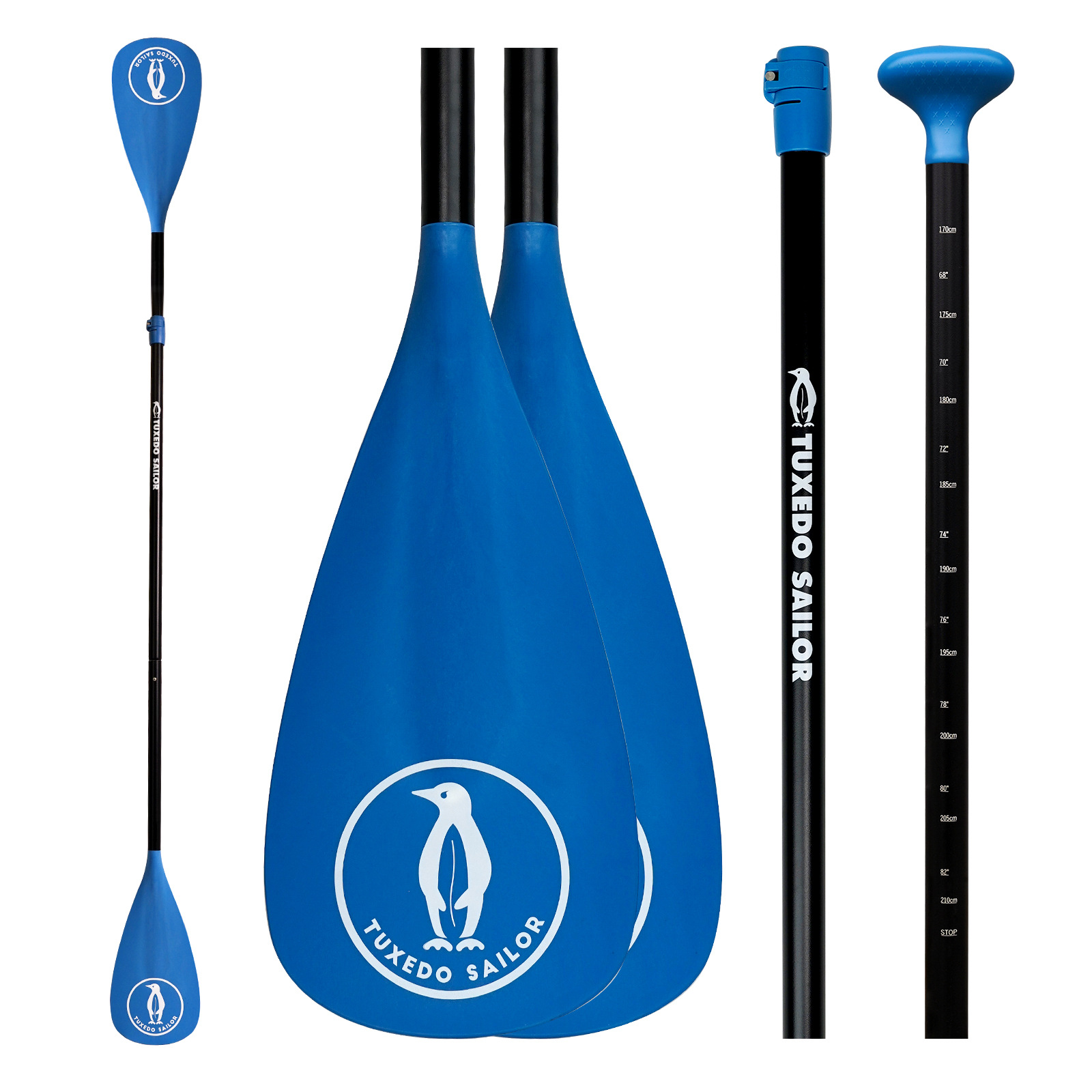 Blue single- and double-use oars